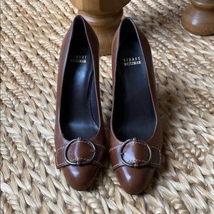 Vintage Stuart Weitzman brown leather pumps